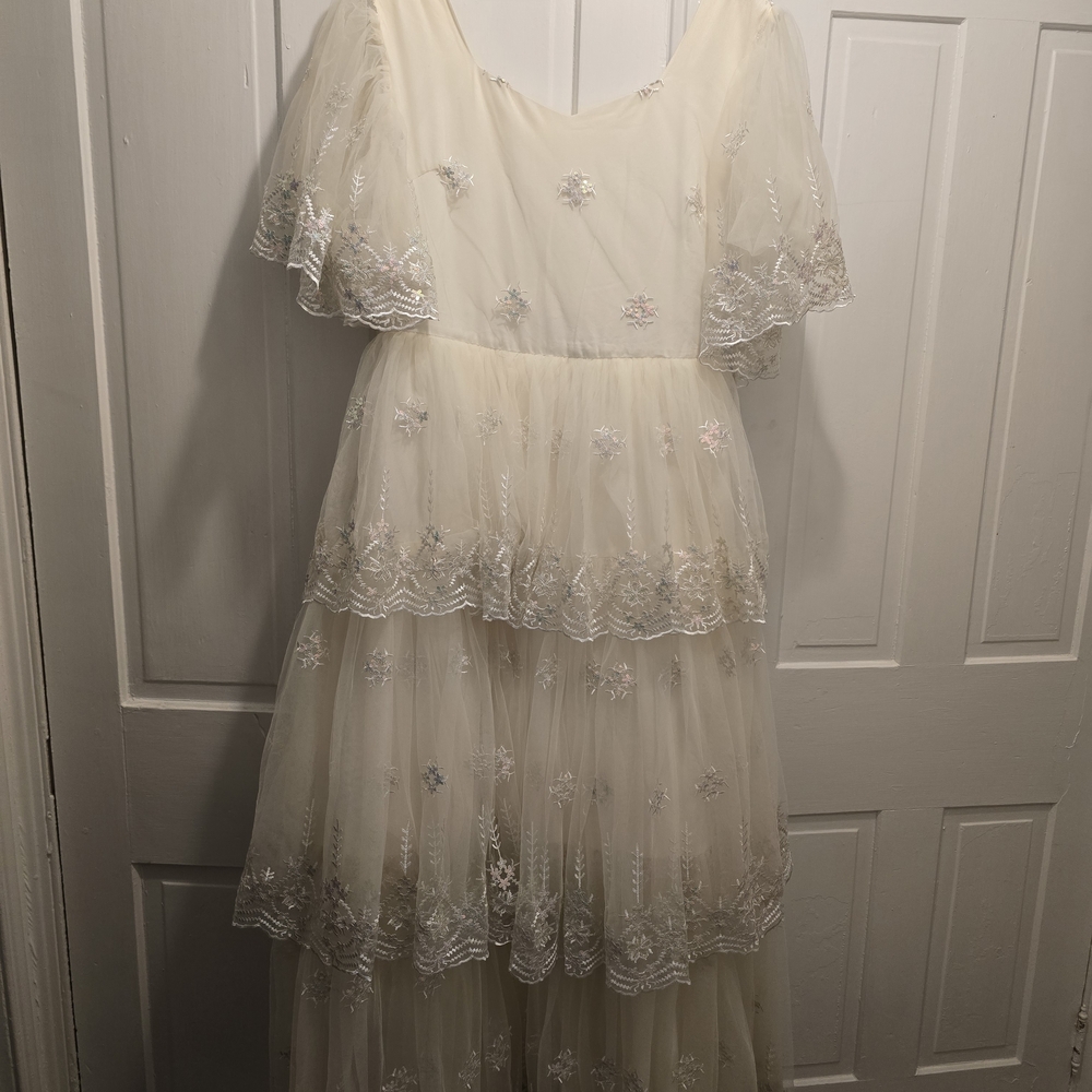 JessaKae Cream Lace Maxi Dress